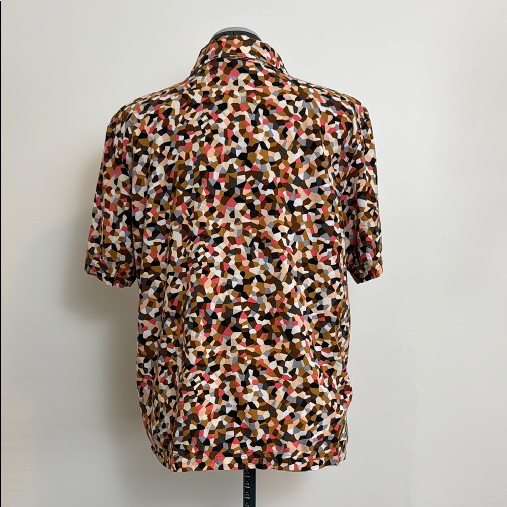 Multicolor Geometric Printed Button Down Shirt - image 2